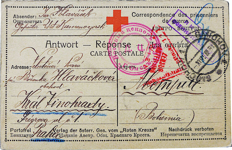 Als Lebenszeichen besaßen solche Postkarten von Kriegsgefangenen immensen Wert. Das IKRK vermittelte die Korrespondenz, Rotkreuz Museum vogelsang ip