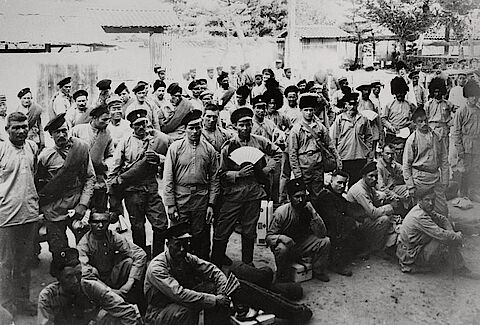 Russische Kriegsgefangene im Lager Matsuyama während des im Russisch-Japanischen Krieges 1904/05 (IKRK)