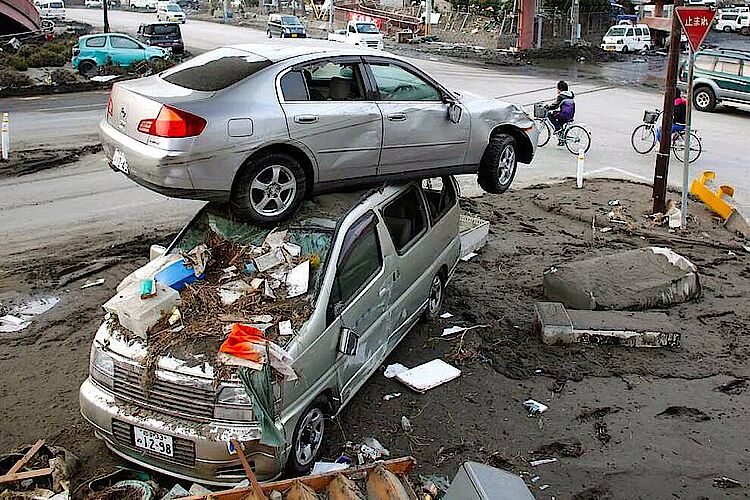 Das Seebeben und der darauf folgende Tsunami sorgten in ganz Japan für große Verwüstungen 